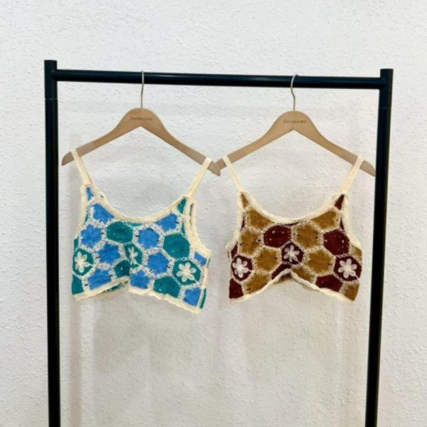 細肩蜂巢格小背心 