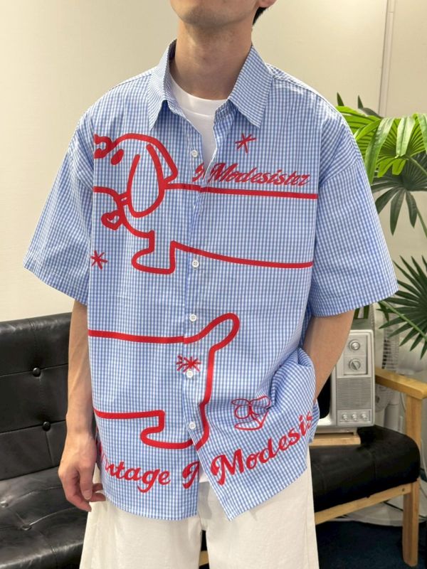 美式線條臘腸狗襯衫 