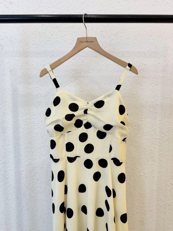 氣質波點長洋裝 
