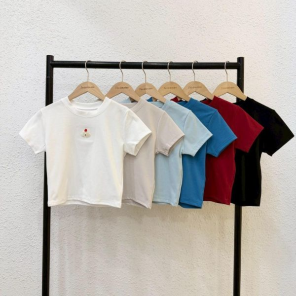 自訂款-蛋糕狗刺繡圓領上衣 (MIT) 