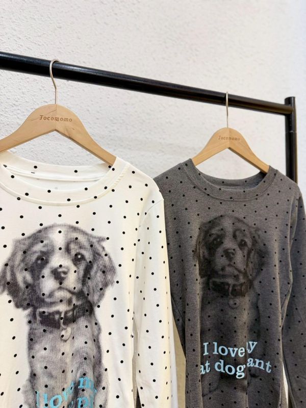 韓系點點小狗長袖上衣 