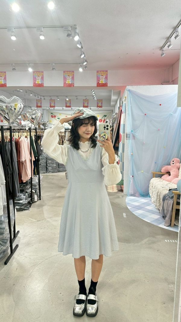 蕾絲少女花邊短洋裝 