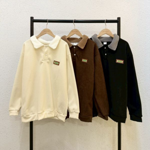 復古毛毛領大學踢 (有刷毛) 