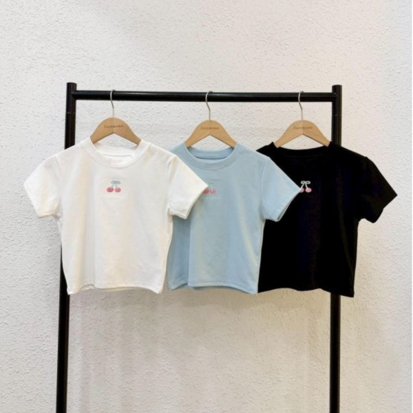 自訂款-小櫻桃刺繡圓領上衣 (MIT) 