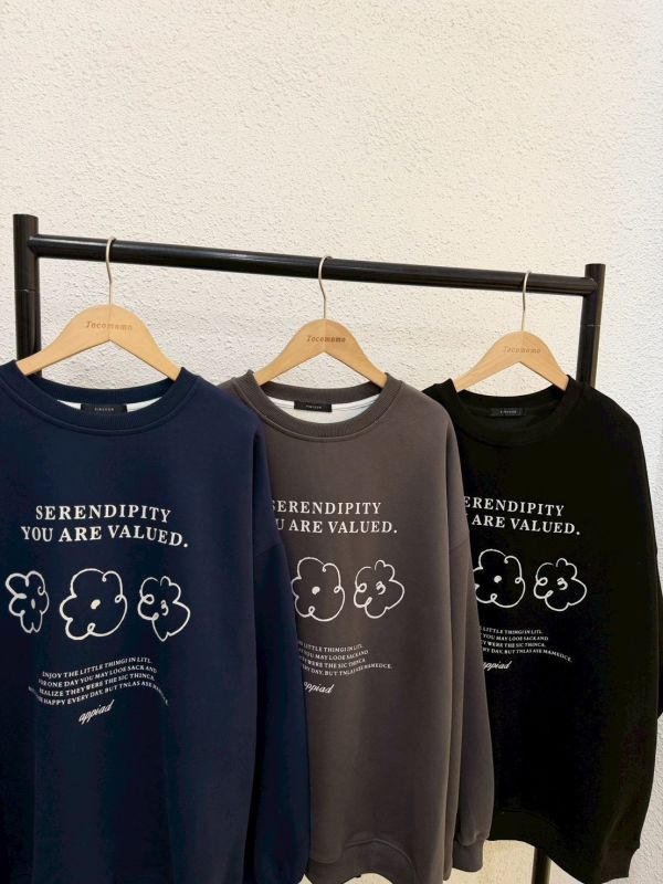 三朵小花英文大學踢 (無刷毛) 