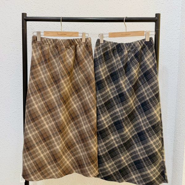 日常溫柔格紋長裙 (冬) 