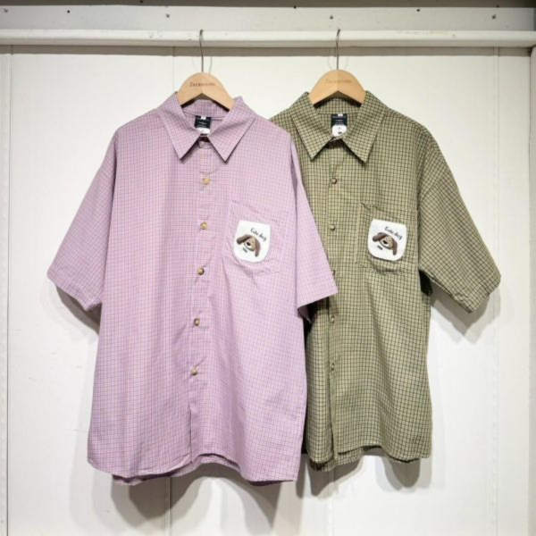 可愛狗狗格紋襯衫 