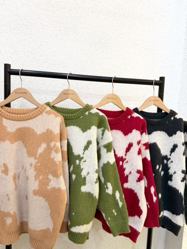 雲朵渲染圓領毛衣 