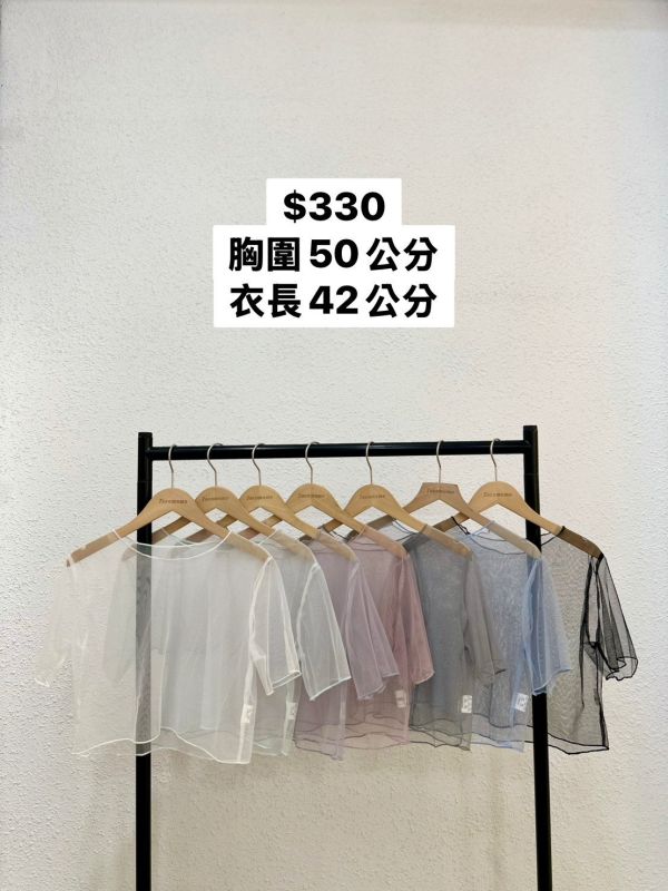 簡約網紗短袖透膚 