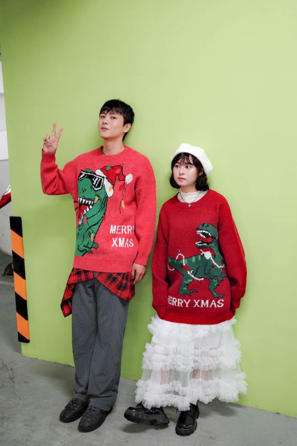 墨鏡暴龍聖誕毛衣 