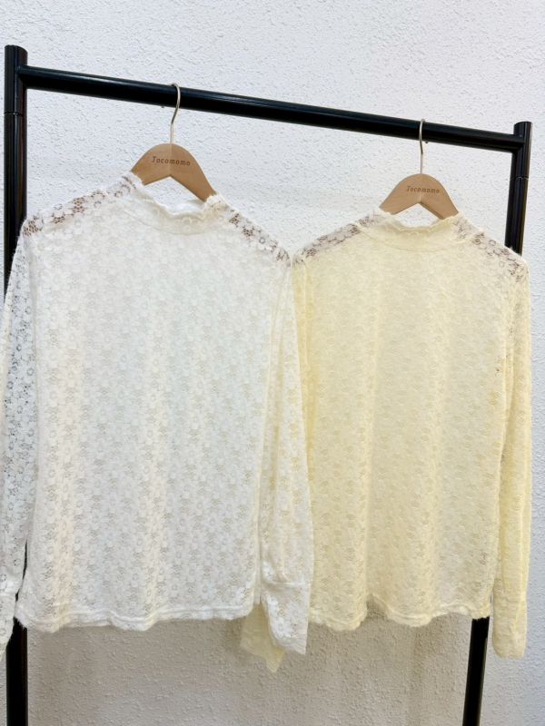 花花蕾絲長袖透膚 