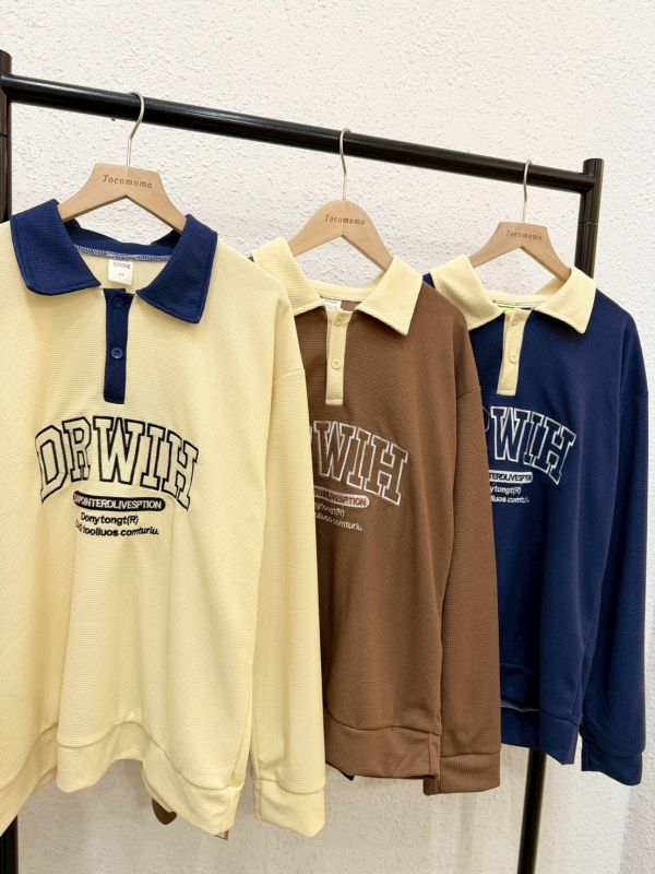 學院風字母翻領大學踢 (薄款) 