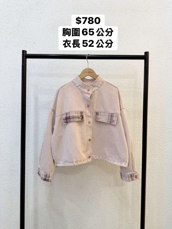 甜系拼接牛仔外套 