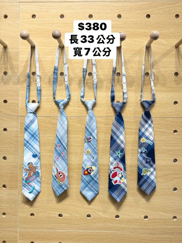 可愛清新格紋短領帶 