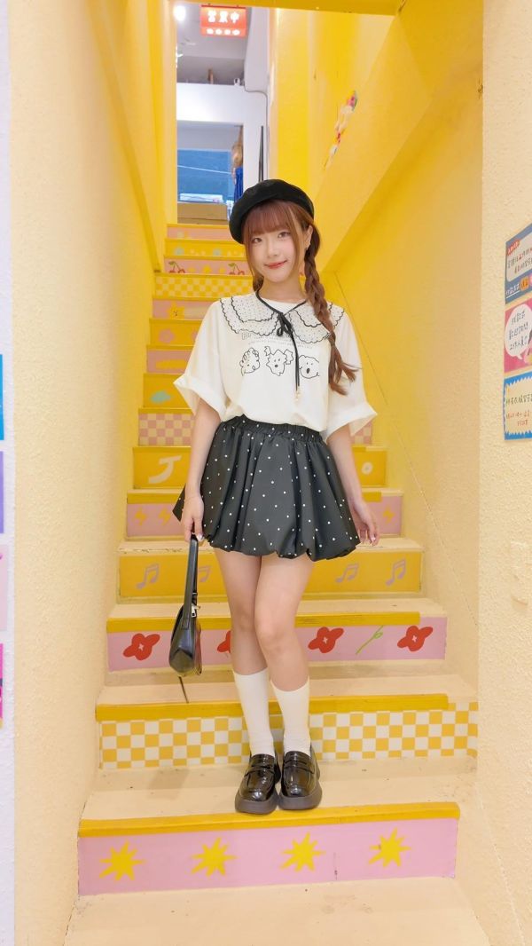小圓點澎澎短裙 