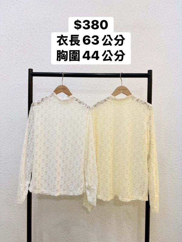 花花蕾絲長袖透膚 