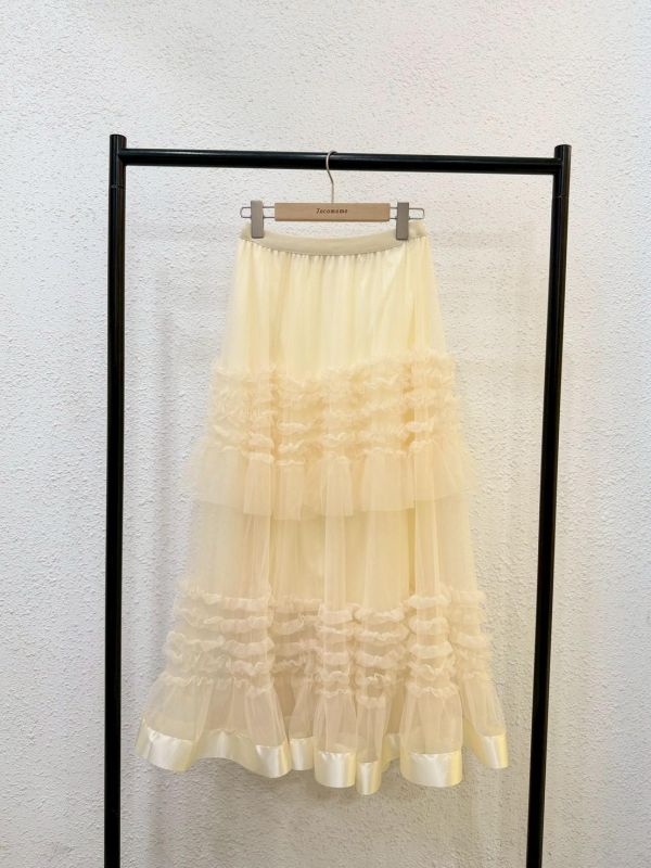 氣質抓皺層次紗裙 