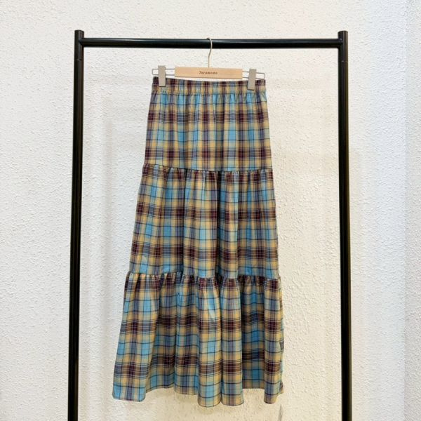 撞色格紋蛋糕裙 (冬) 