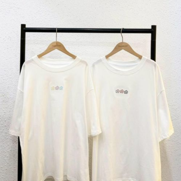 自訂款-三朵小花頭刺繡小圖大踢 (MIT) 