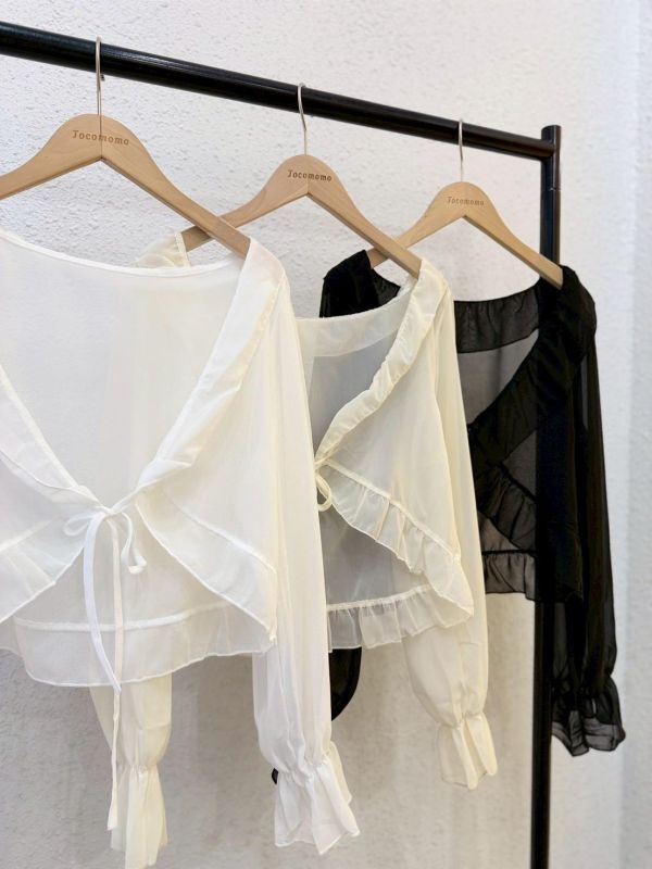 氣質薄紗宮廷罩衫 