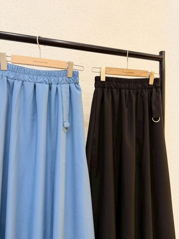 蕾絲拼接扣環長裙 