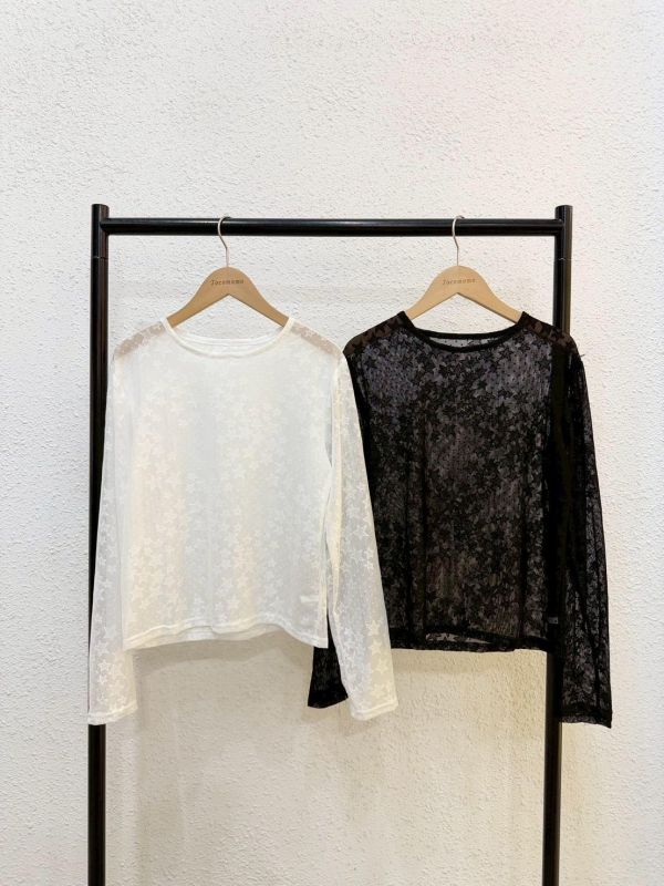 Y2K星星長袖透膚 