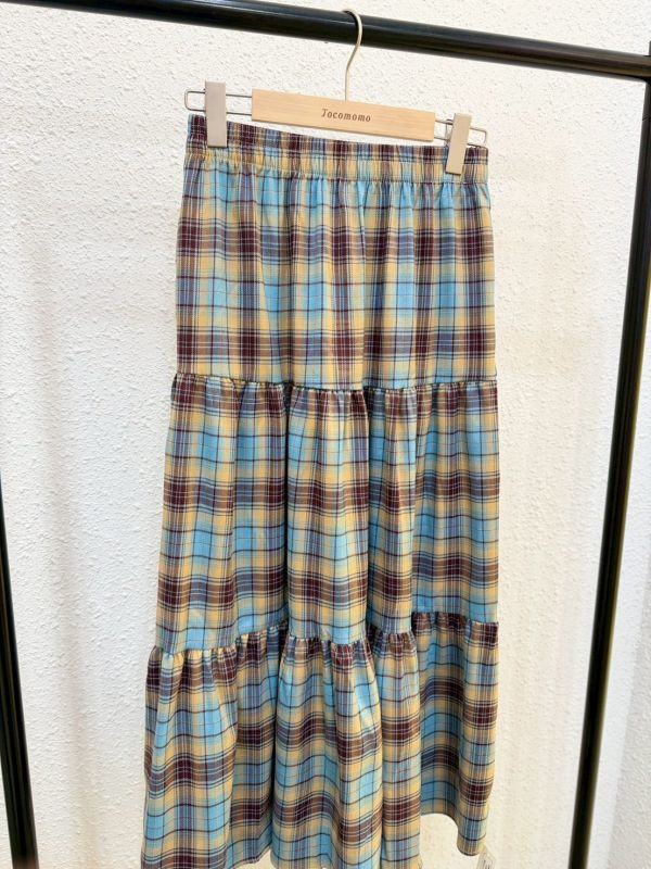 撞色格紋蛋糕裙 (冬) 