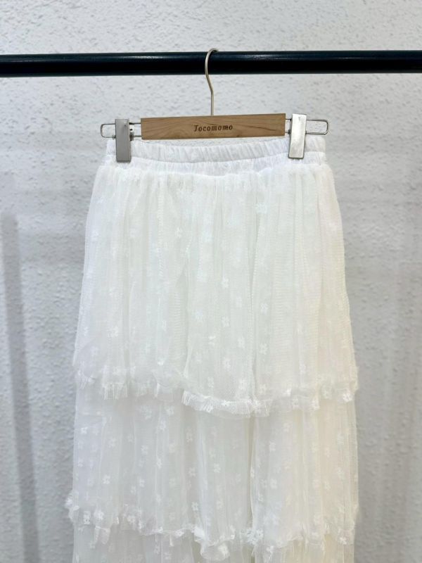 小花網紗層次長裙 