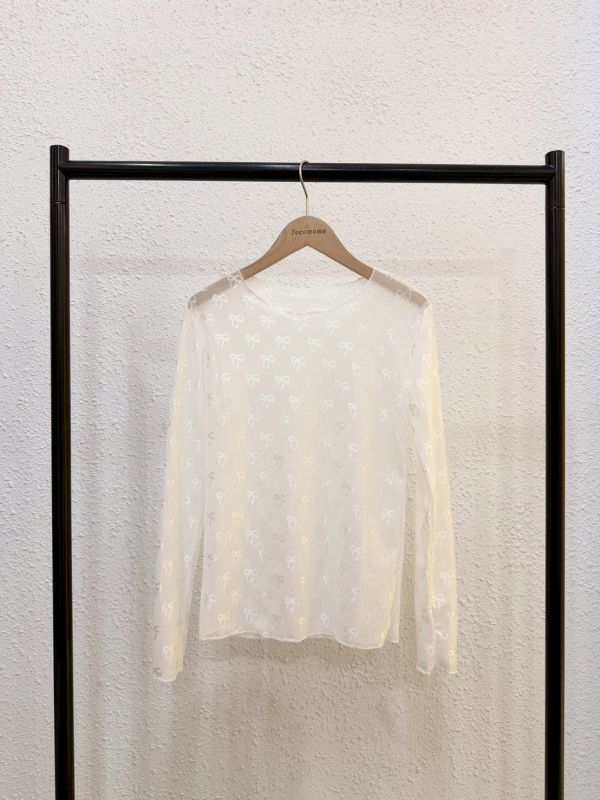 少女蝴蝶結長袖透膚 