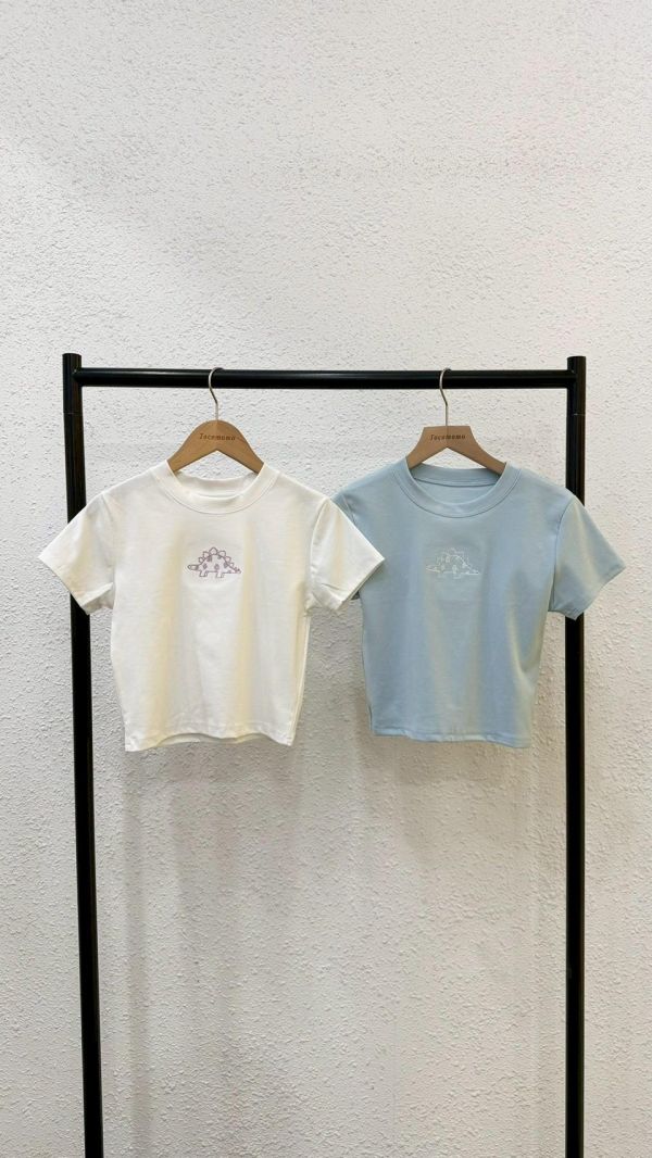自訂款-線條劍龍刺繡圓領上衣 (MIT) 