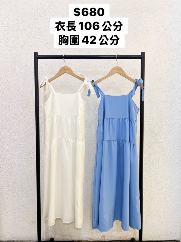 韓系寬綁帶長洋裝 
