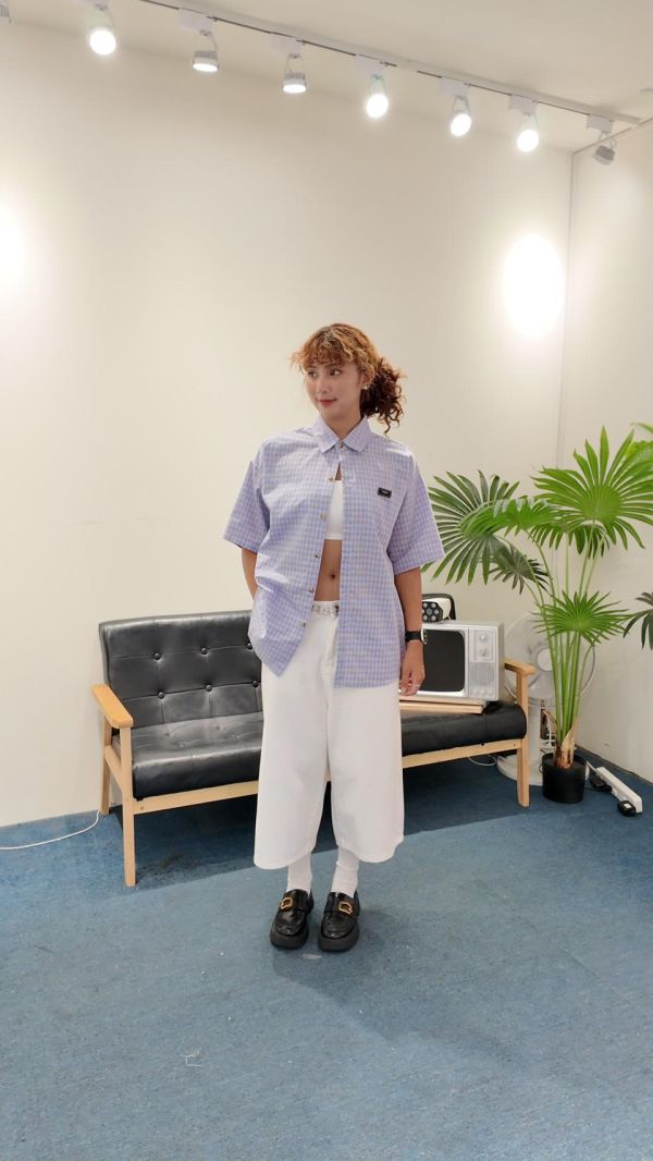 霧感輕柔格紋襯衫 