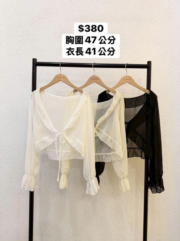 氣質薄紗宮廷罩衫 