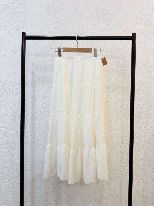 日常素面多層長裙 