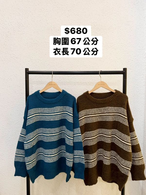 百搭粗細條紋毛衣 
