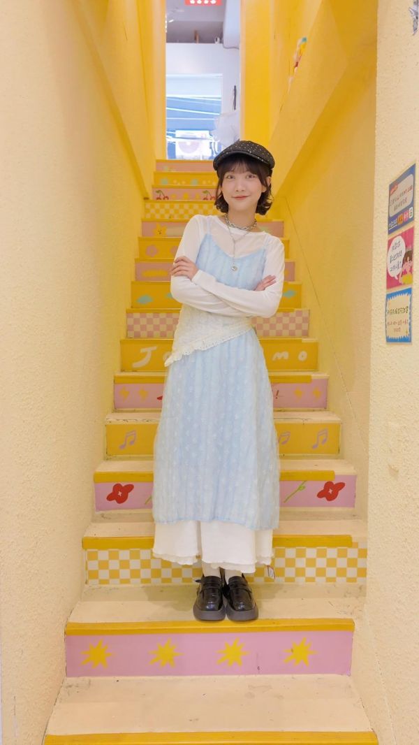 柔霧小花長罩衫 