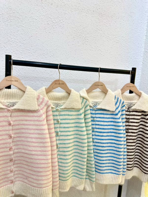 可愛條紋針織外套 