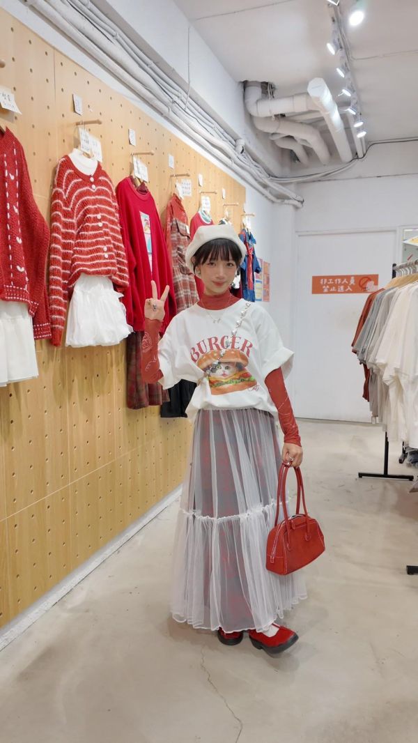 層次疊穿透紗長裙 