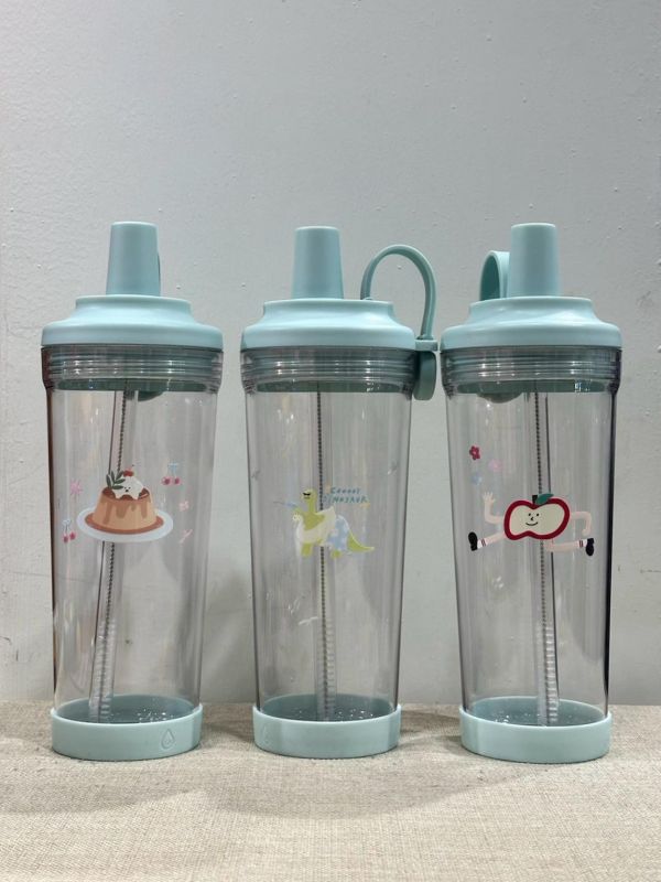 可愛透明吸管水壺 