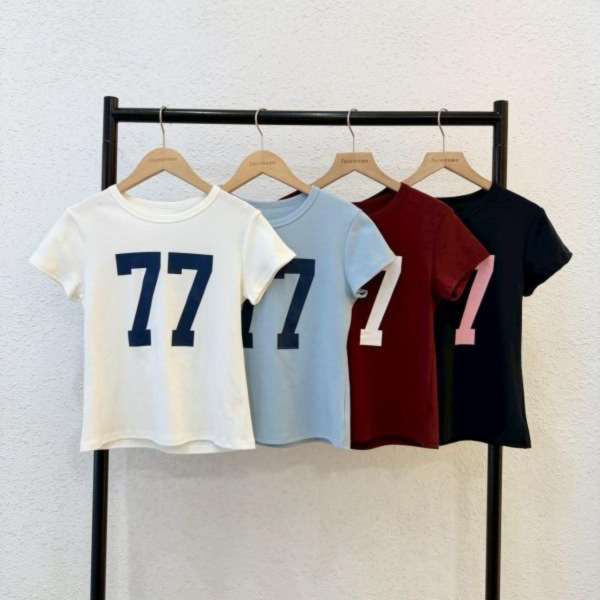 美式數字短袖上衣 