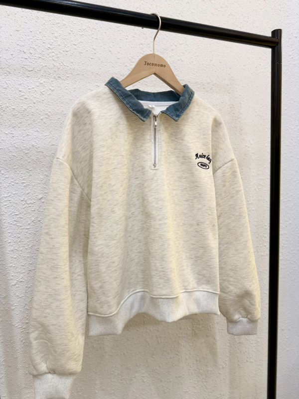 百搭牛仔領大學踢 (無刷毛) 