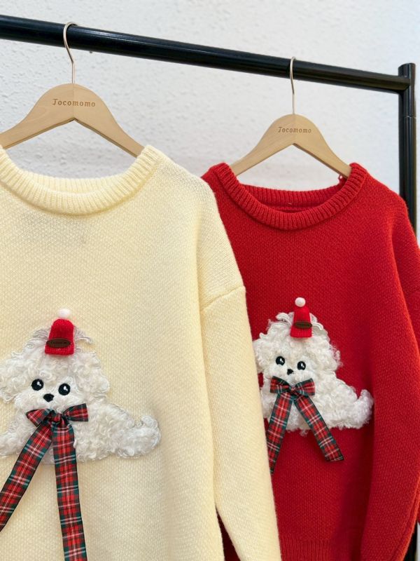 蝴蝶結捲毛小狗毛衣 