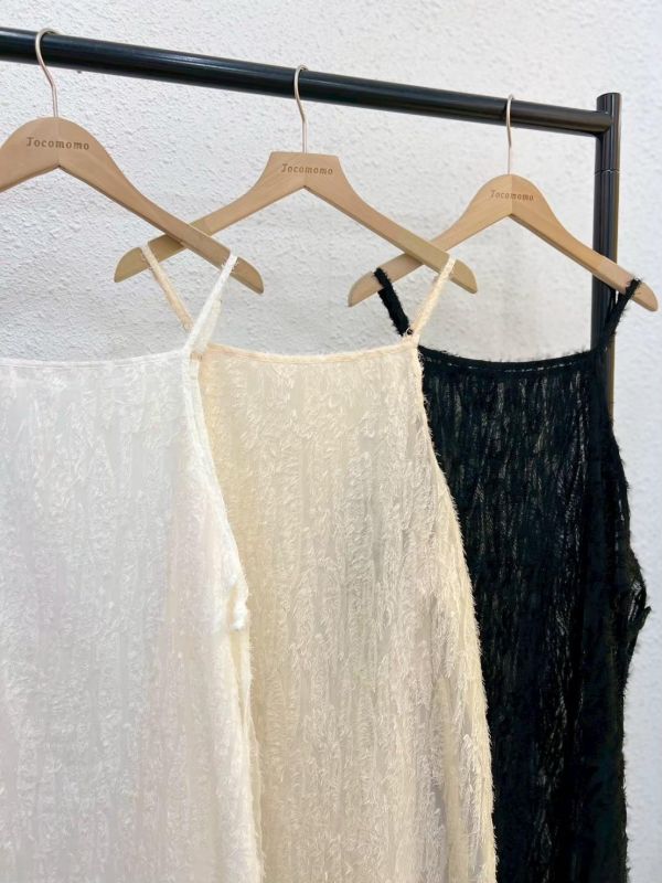 細肩毛毛長洋裝 