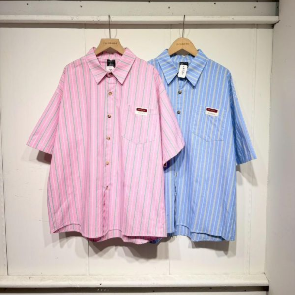 夏日糖果色條紋襯衫 