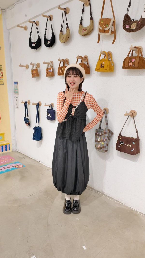 少女方格長袖透膚 