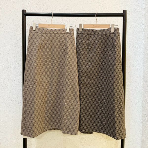 秋日交叉格紋長裙 (冬) 