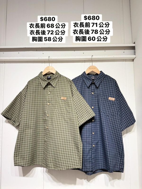 森系小格紋襯衫 