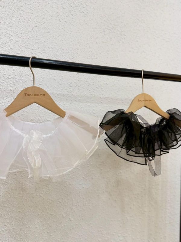 溫柔綁帶霧紗領片 