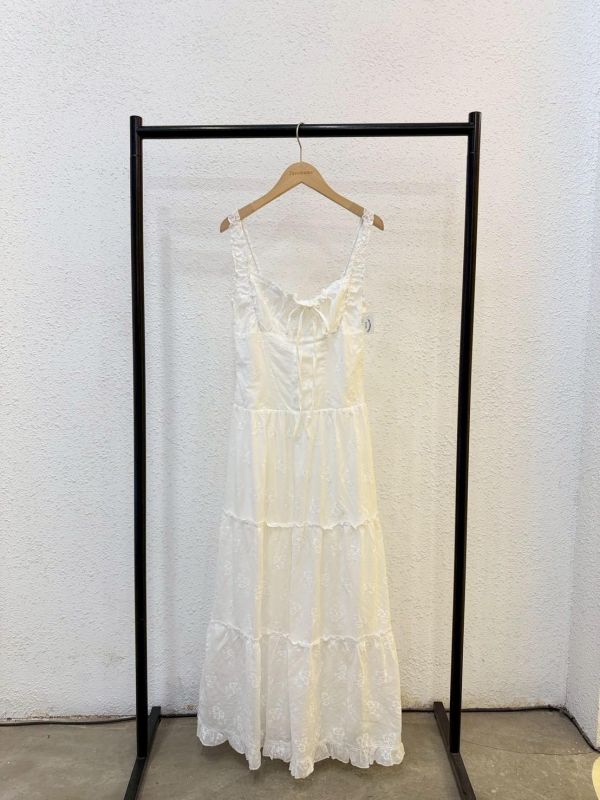 皺皺蕾絲小碎花洋裝 