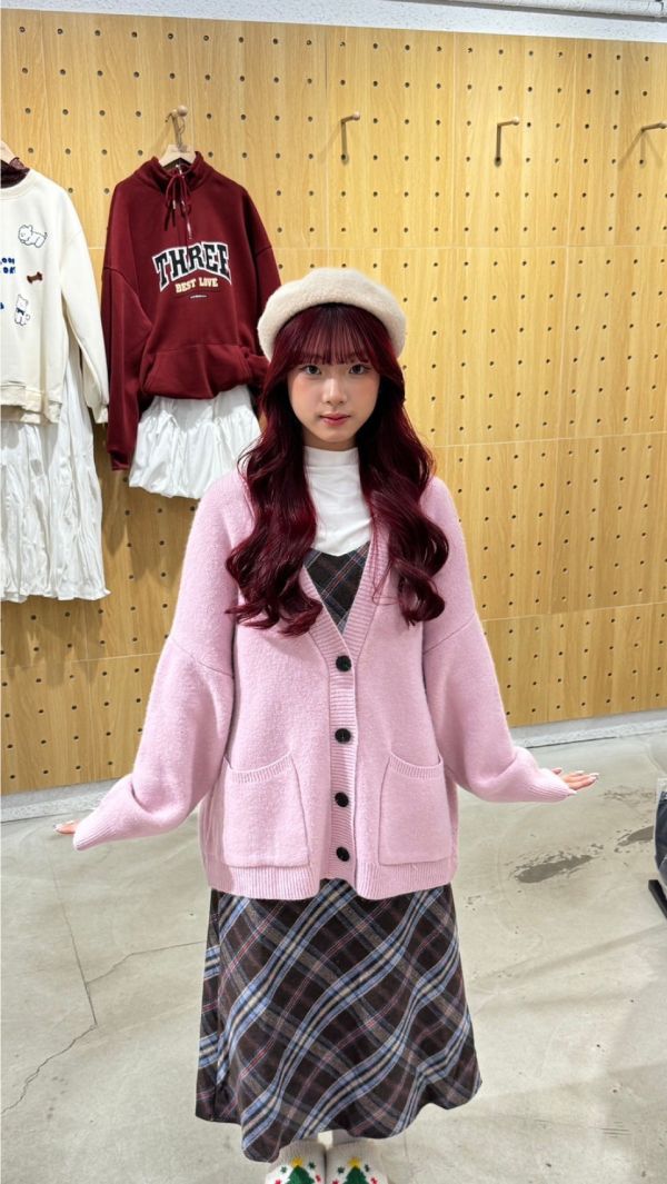 經典黑釦針織外套 